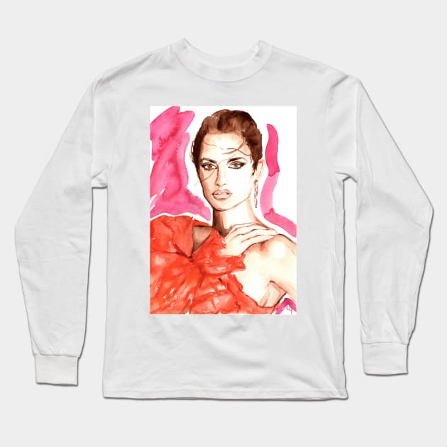 Penelope Cruz Long Sleeve T-Shirt by LauraGomez